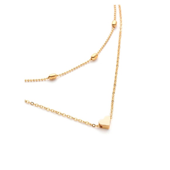 MBM Unlimited Jewelry - Gold Heart Pendant Beaded Choker Necklace Set